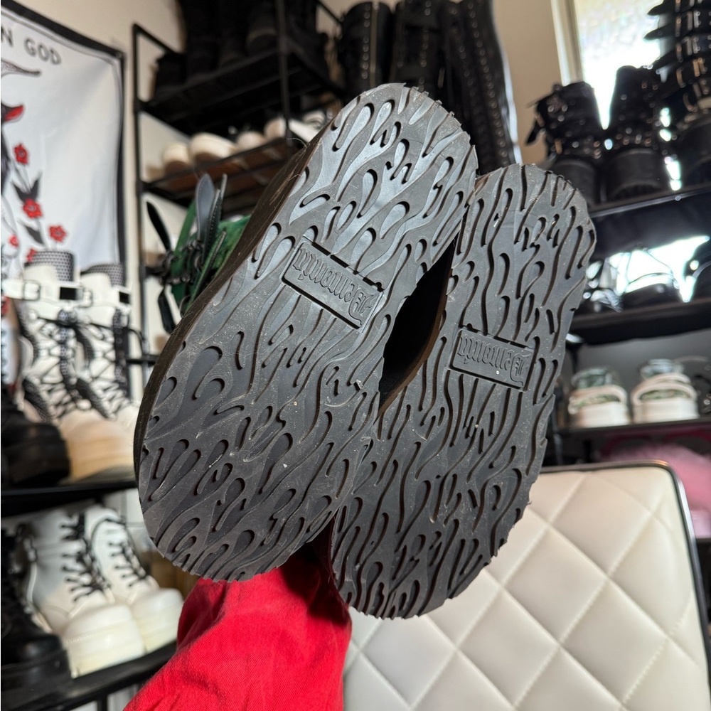 Swing-815 Demonia Green Velvet Buckle Boots - image 3